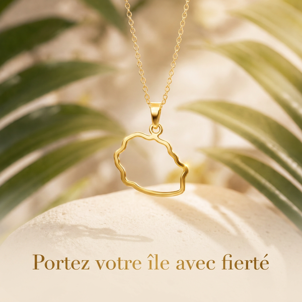 Pendentif Carte de la Réunion - Collection ORIGINES