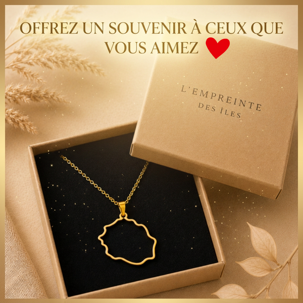 Pendentif Carte de la Réunion - Collection ORIGINES