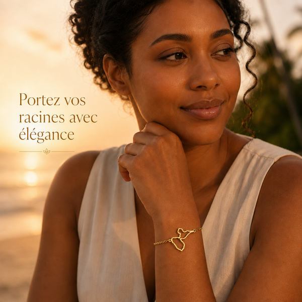 Bracelet Carte Guadeloupe – Collection ORIGINES