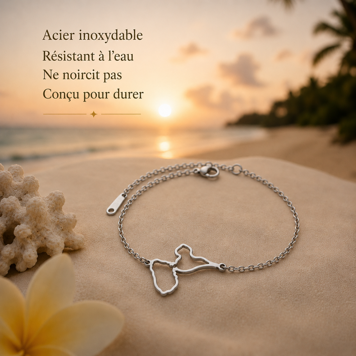 Bracelet Carte Guadeloupe – Collection ORIGINES