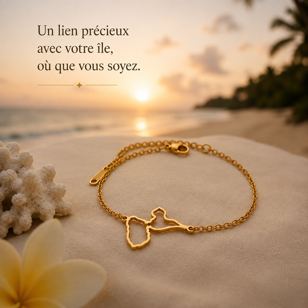 Bracelet Carte Guadeloupe – Collection ORIGINES