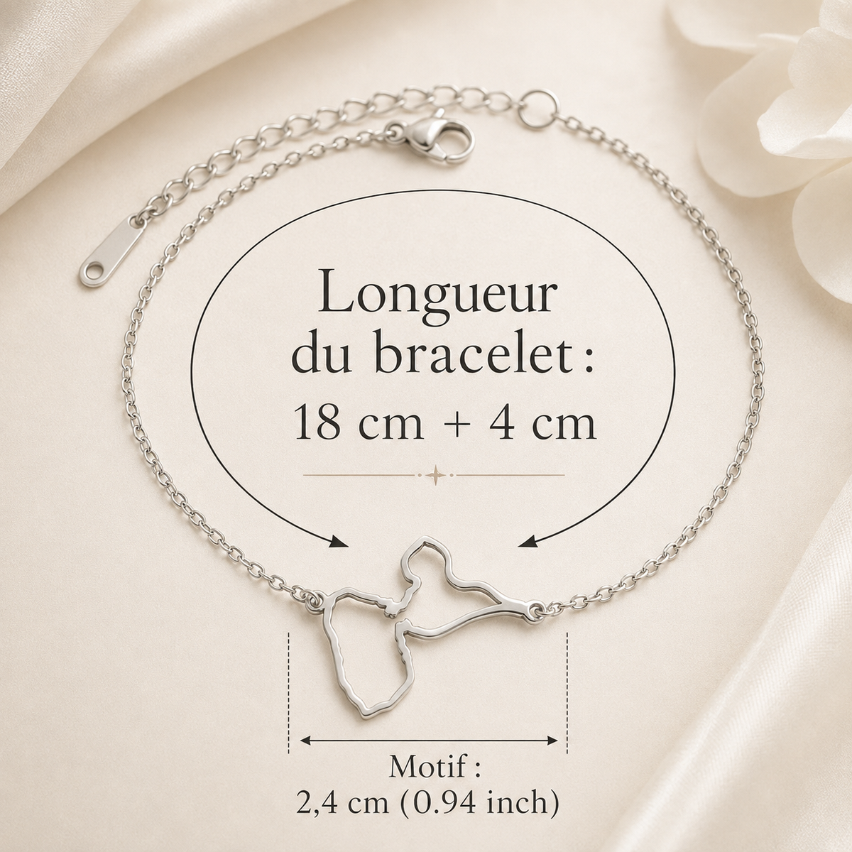 Bracelet Carte Guadeloupe – Collection ORIGINES