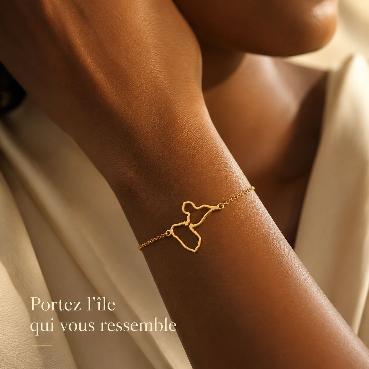 Bracelet Carte Guadeloupe – Collection ORIGINES