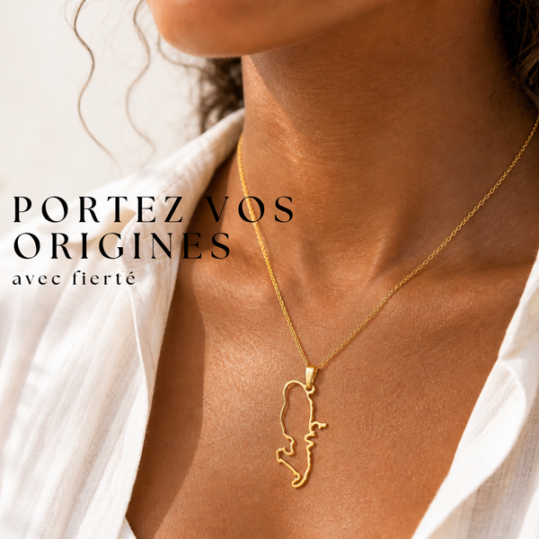 Pendentif Carte Martinique – Acier Inoxydable