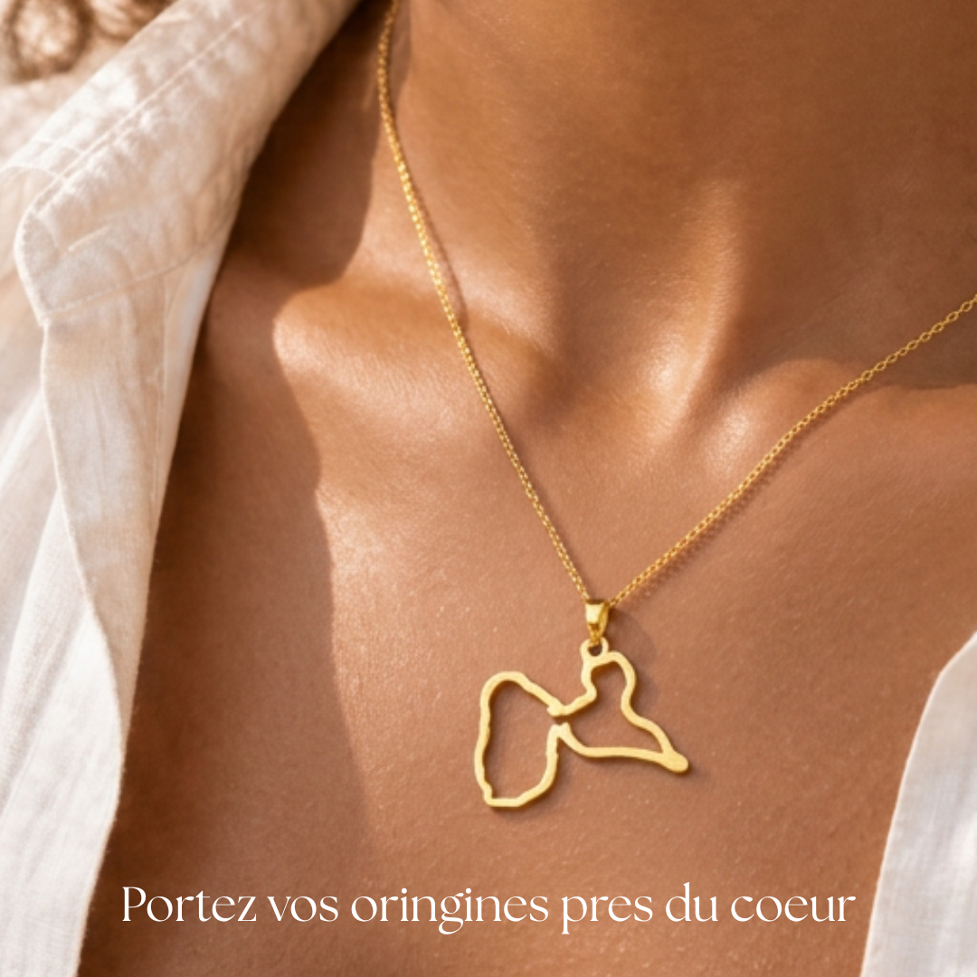 Pendentif Carte de la Guadeloupe –