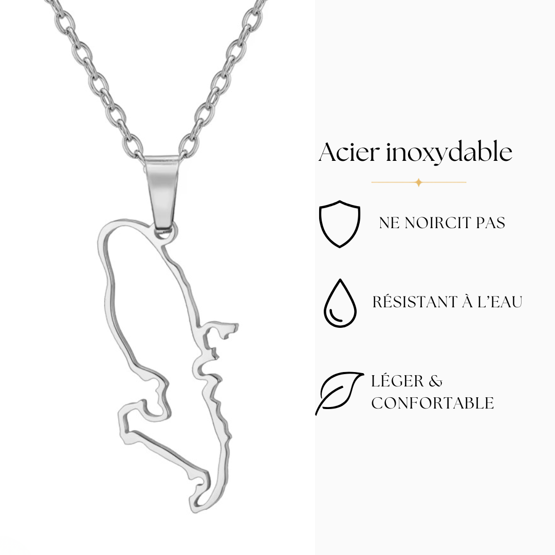 Pendentif Carte Martinique – Acier Inoxydable