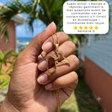 Avis client 5 étoiles sur le pendentif carte de la Guadeloupe L'Empreinte des Îles