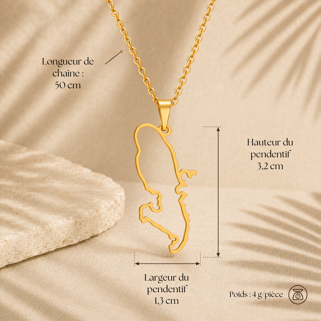 Pendentif Carte Martinique – Collection ORIGINES