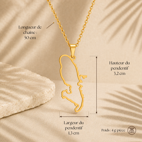 Pendentif Carte Martinique – Collection ORIGINES