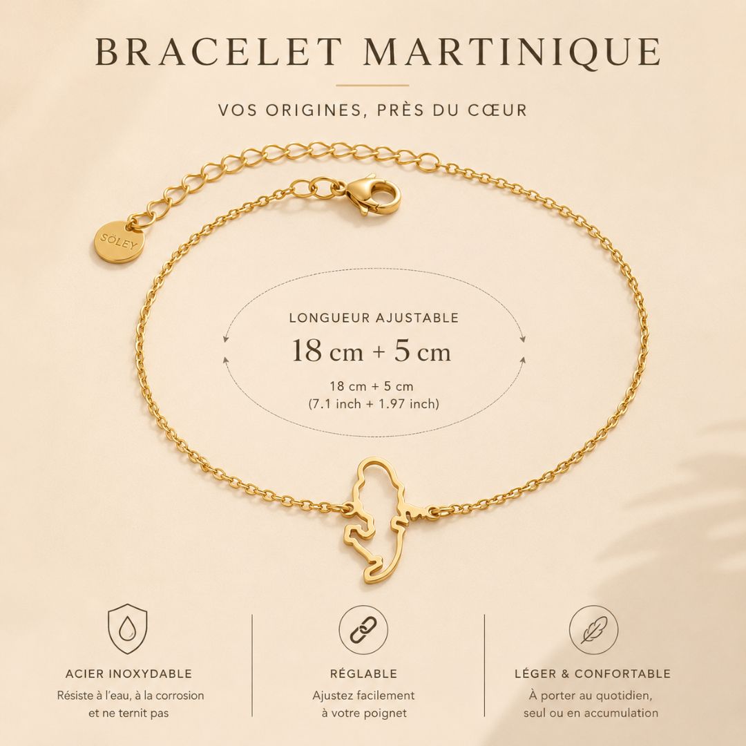 Bracelet Carte Martinique – Collection ORIGINES