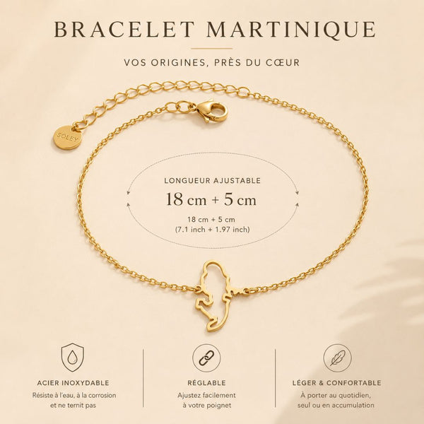 Bracelet Carte Martinique – Collection ORIGINES