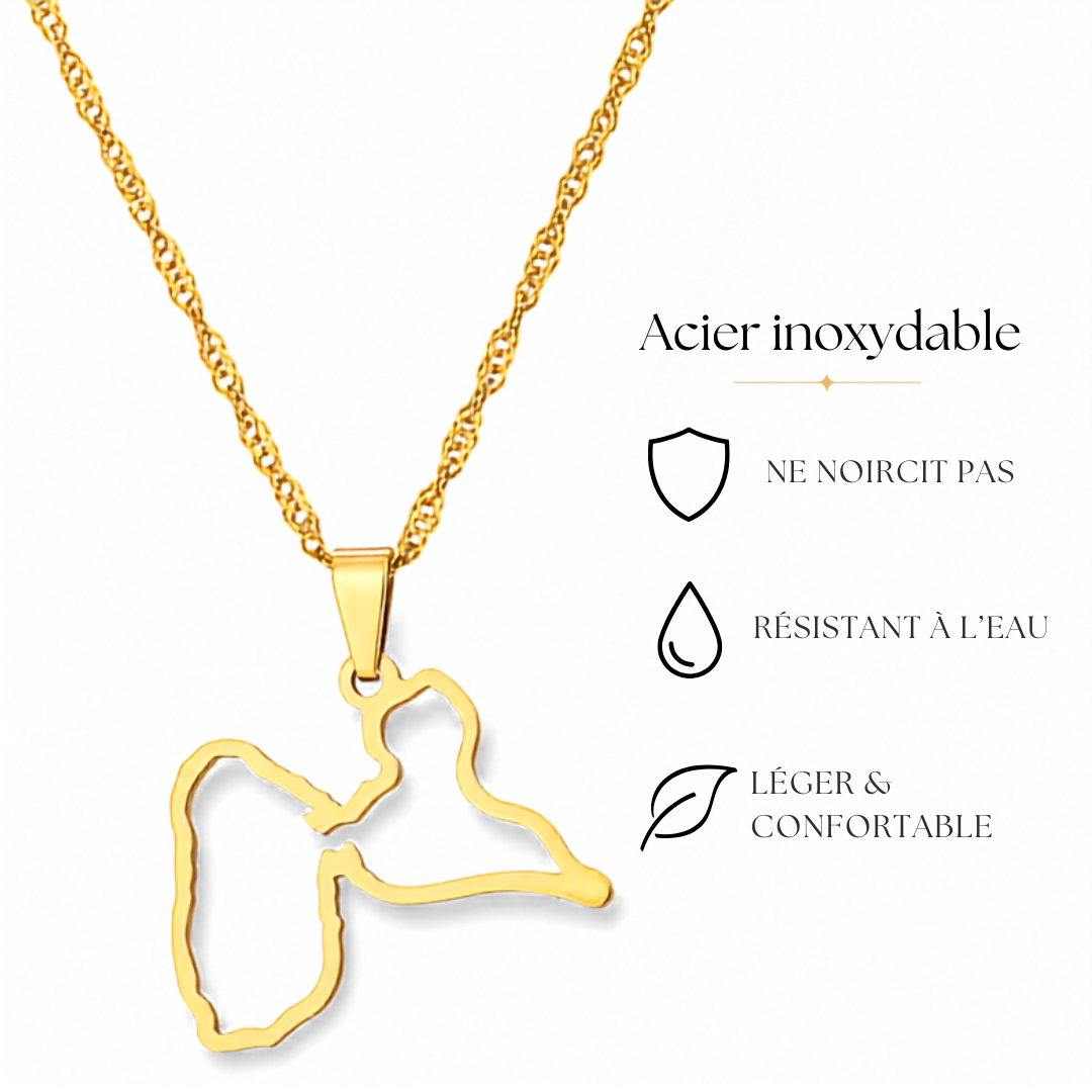 Pendentif Carte de la Guadeloupe –