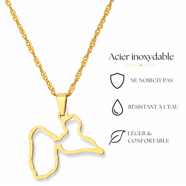 Pendentif Carte de la Guadeloupe –
