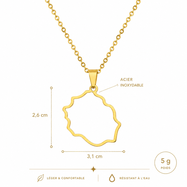 Pendentif Carte de la Réunion