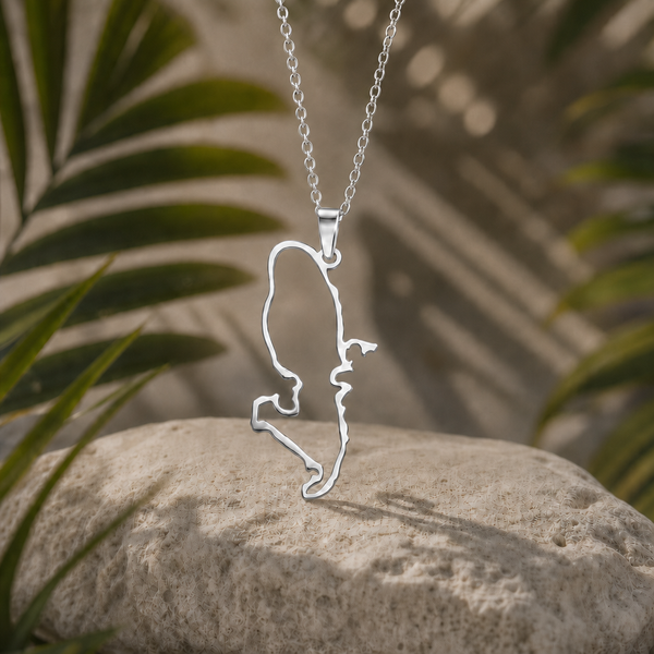 Pendentif Carte Martinique – Acier Inoxydable