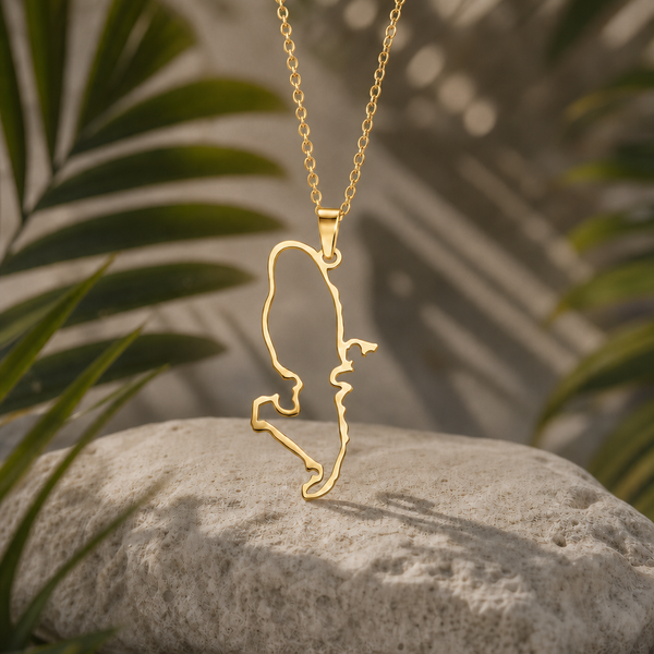 Pendentif Carte Martinique – Acier Inoxydable