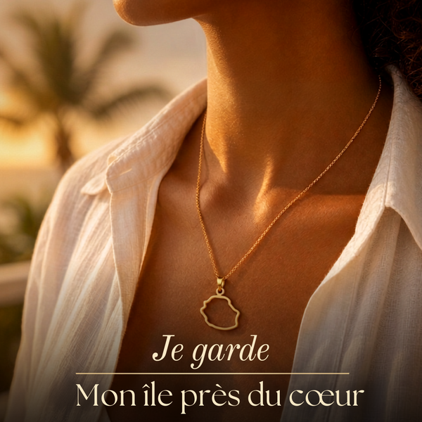 Pendentif Carte de la Réunion - Collection ORIGINES