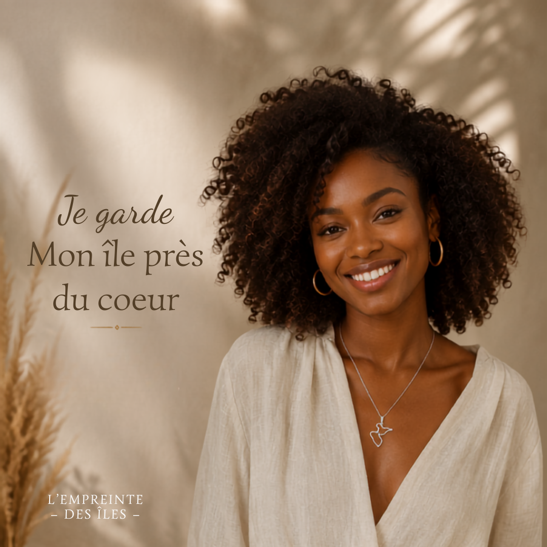 Pendentif Carte de la Guadeloupe – Collection ORIGINES