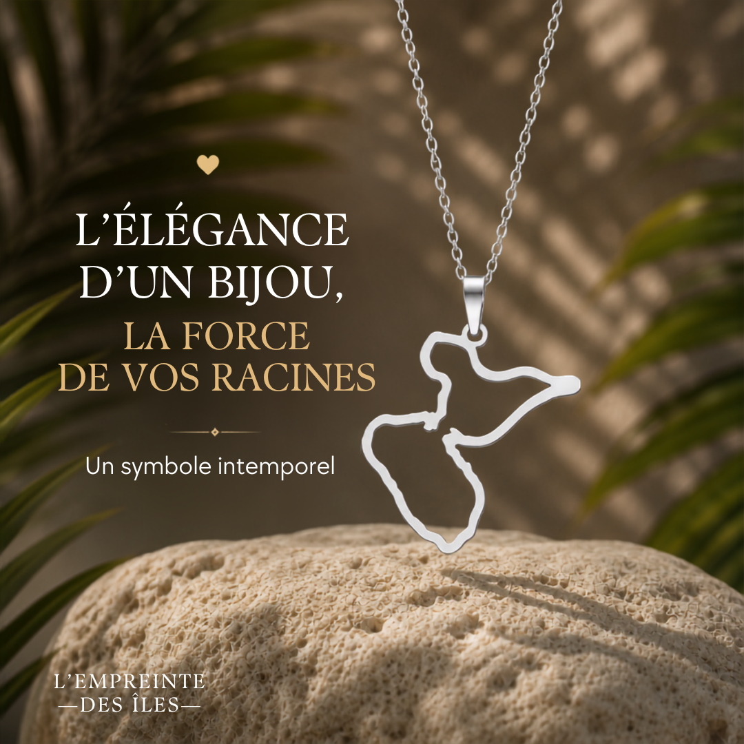 Pendentif Carte de la Guadeloupe – Collection ORIGINES