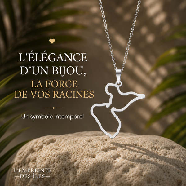 Pendentif Carte de la Guadeloupe – Collection ORIGINES