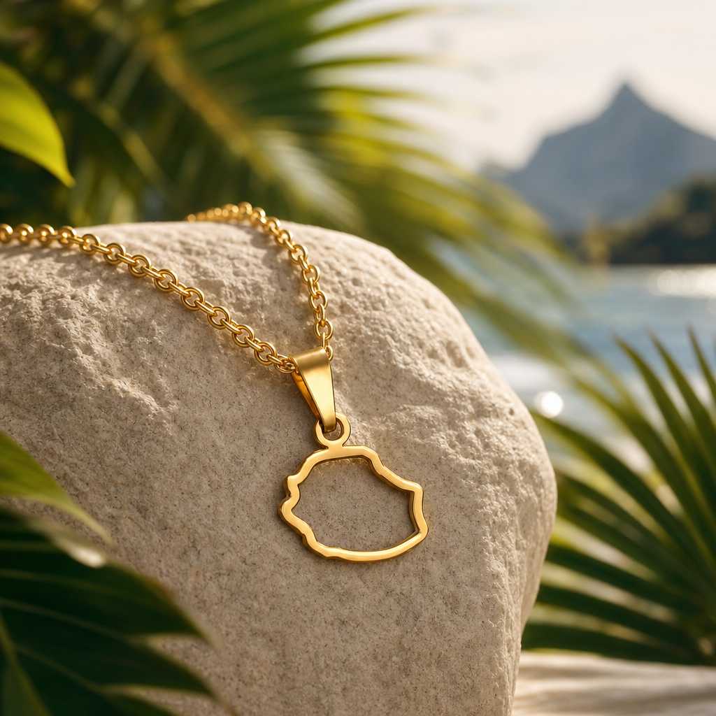 Pendentif Carte de la Réunion